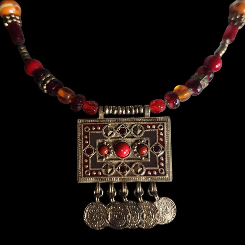 Coin Pendant Necklace Whimsigoth Renaissance Boho